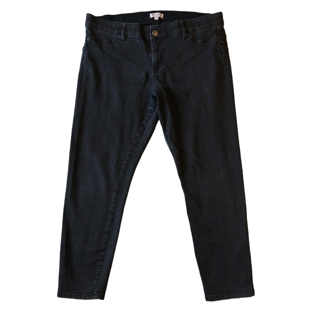 Juicy Couture Black Stretch Elastic Waistband Cropped Capri Skinny Jeans Modern